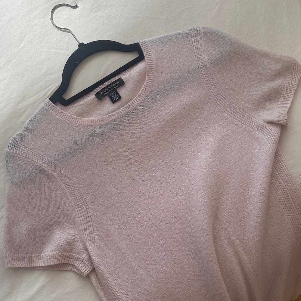Saks Short Sleeve Cashmere Sweater